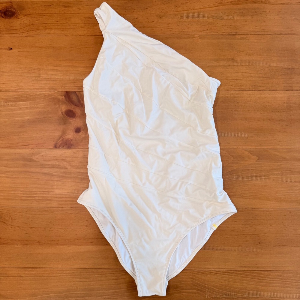 Summersalt The Sidestroke One Shoulder One Piece Swimsuit White Size 12